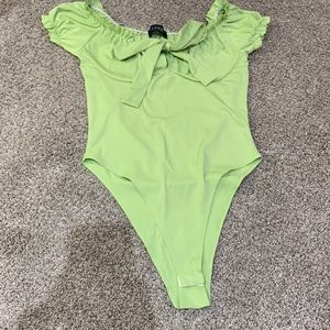 Green one piece body suit shirt, size medium, brand Cider